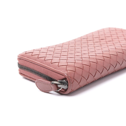 Bottega Veneta Nappa Intrecciato Zip Around Wallet Pink 8 of 10