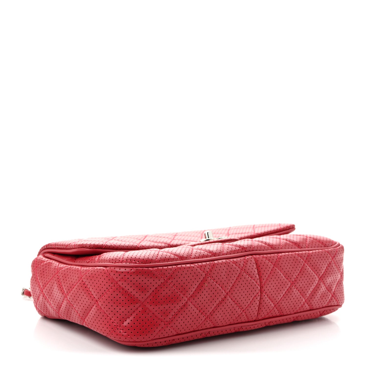 Chanel Lambskin Perforated Jumbo Punch Flap Dark Pink 3 of 9