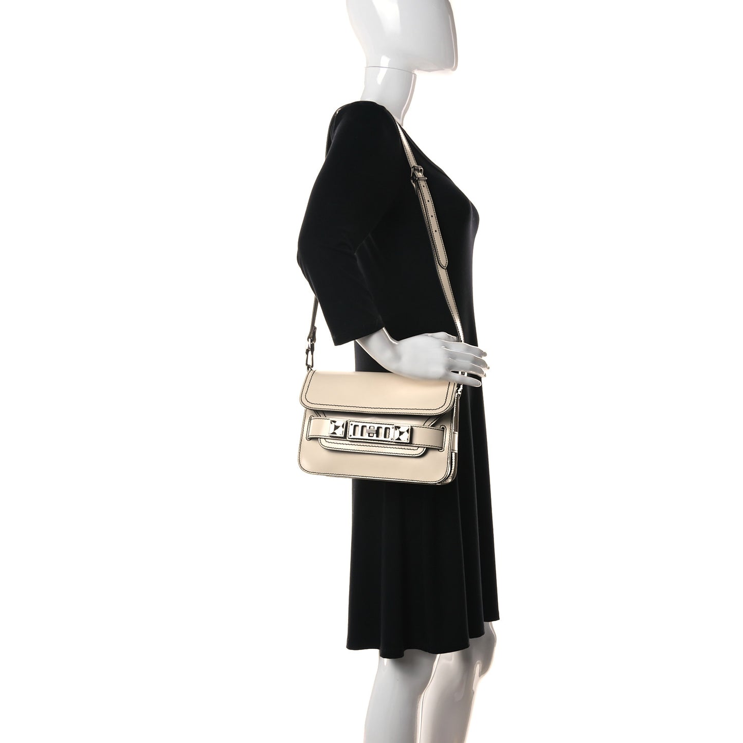 Smooth Calfskin Mini PS11 Classic Shoulder Bag White