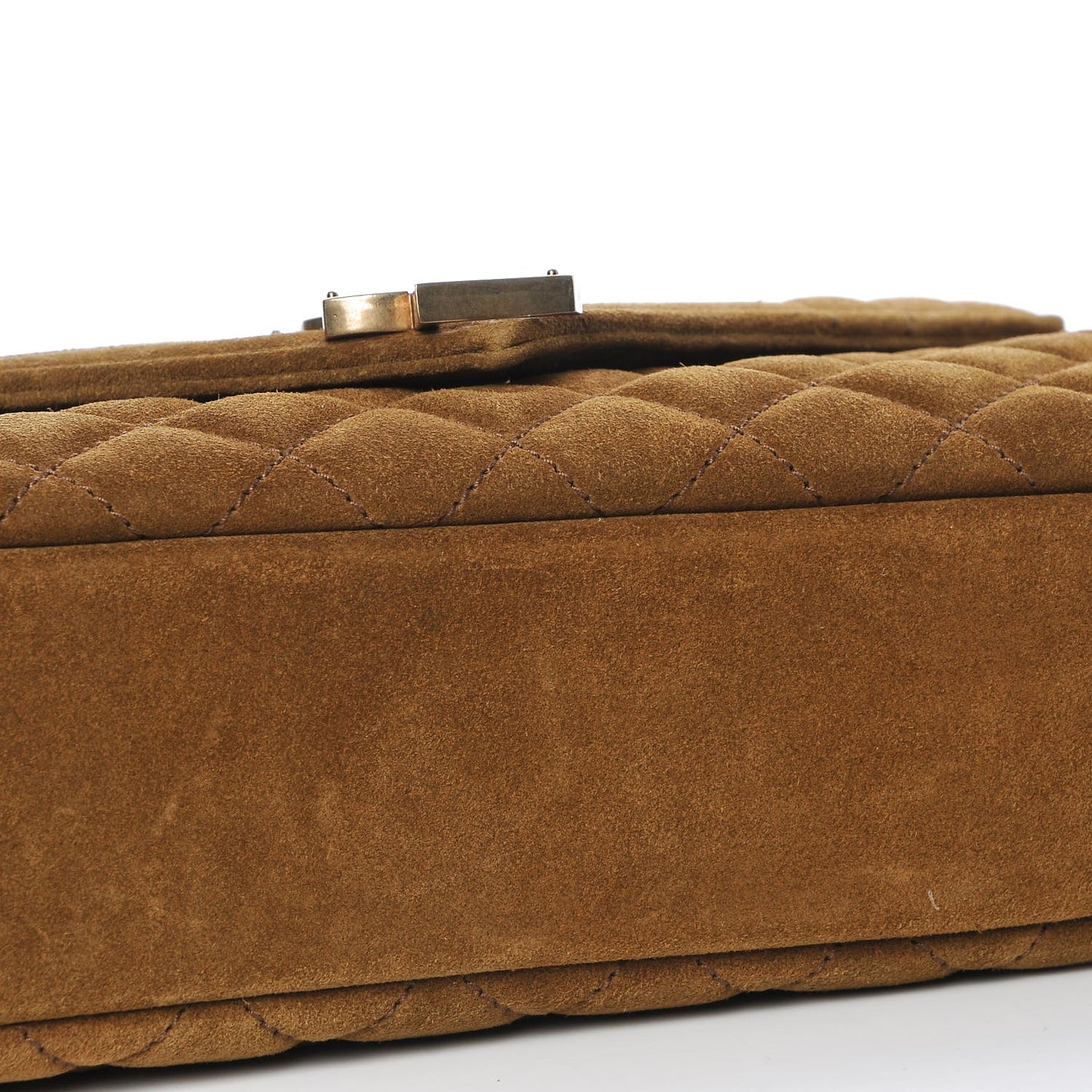 Suede Tri-Quilt Monogram Medium College Bag Ochre