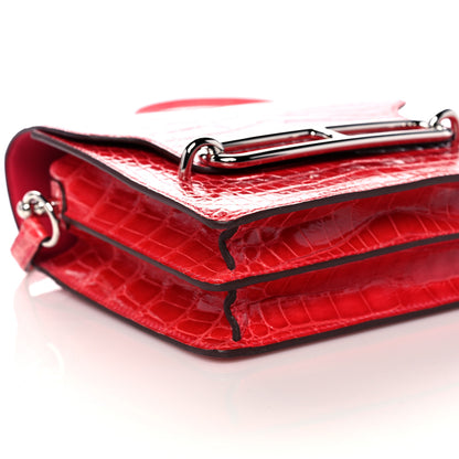 Hermes Shiny Alligator Mini Sac Roulis Bougainvillea 8 of 16