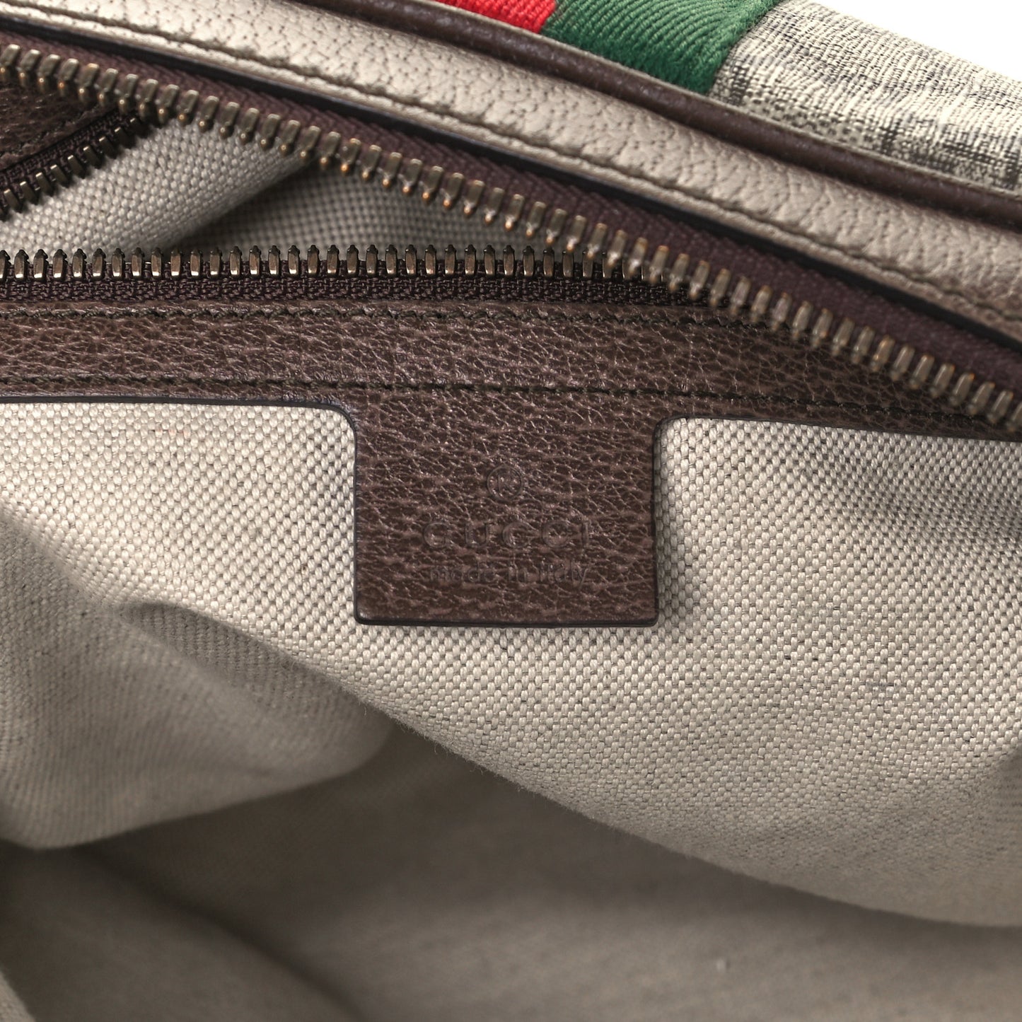 GG Supreme Monogram Web Medium Ophidia Messenger Bag Brown