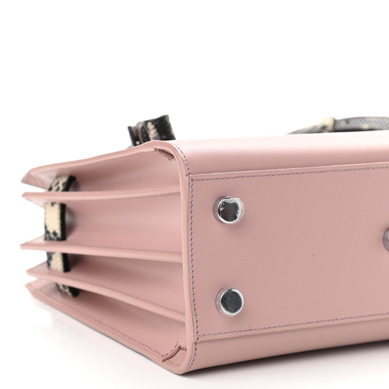 Saint Laurent Calfskin Python Embossed Nano Sac De Jour Powder Pink 9 of 10