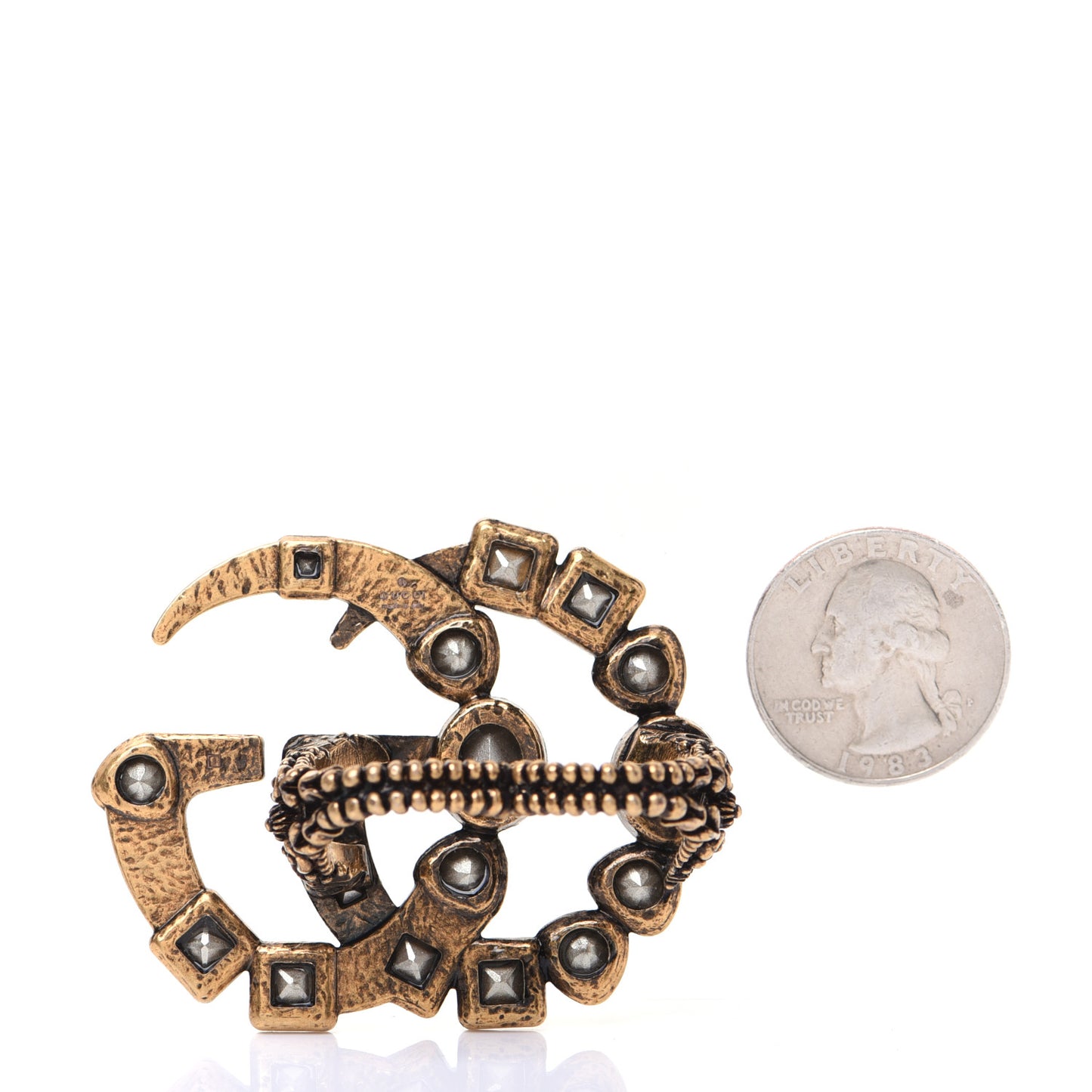 Crystal Double G Ring M Multicolor