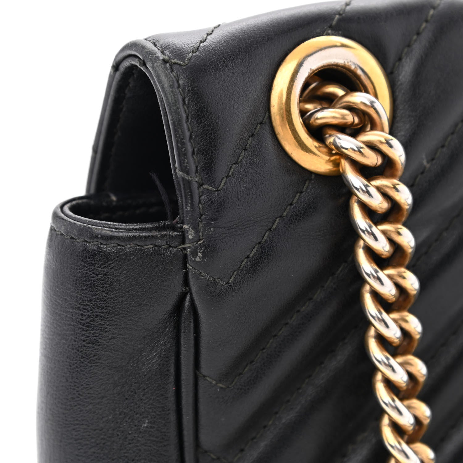 Gucci Calfskin Matelasse Small GG Marmont Shoulder Bag Black 18 of 18