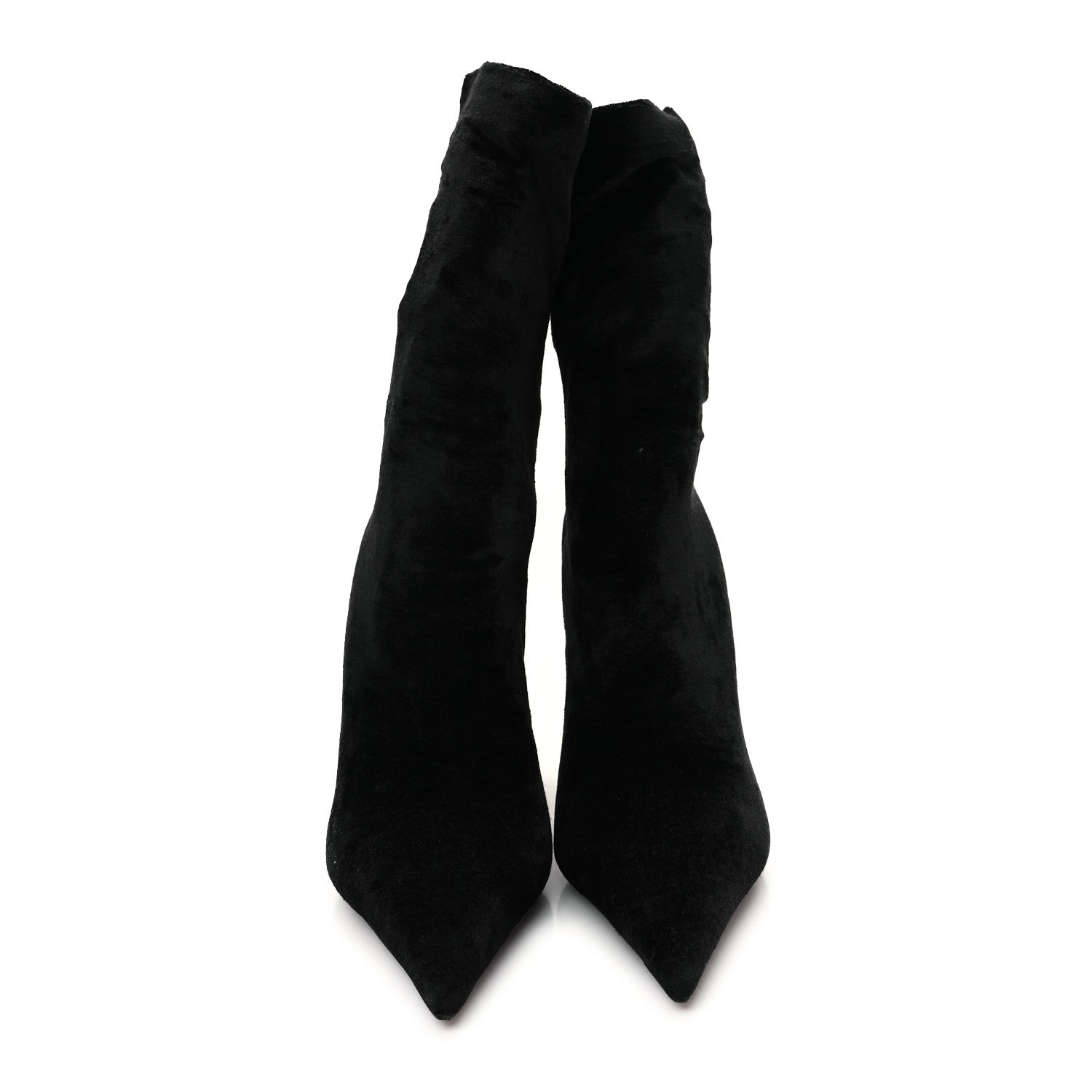Balenciaga Velvet Spandex Extreme Pointed Toe Knife Ankle Boots 37 Black 3 of 8