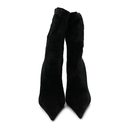 Balenciaga Velvet Spandex Extreme Pointed Toe Knife Ankle Boots 37 Black 3 of 8