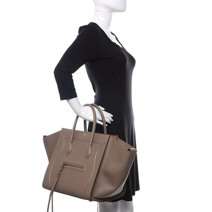 Celine Baby Grained Calfskin Medium Phantom Luggage Taupe 2 of 15