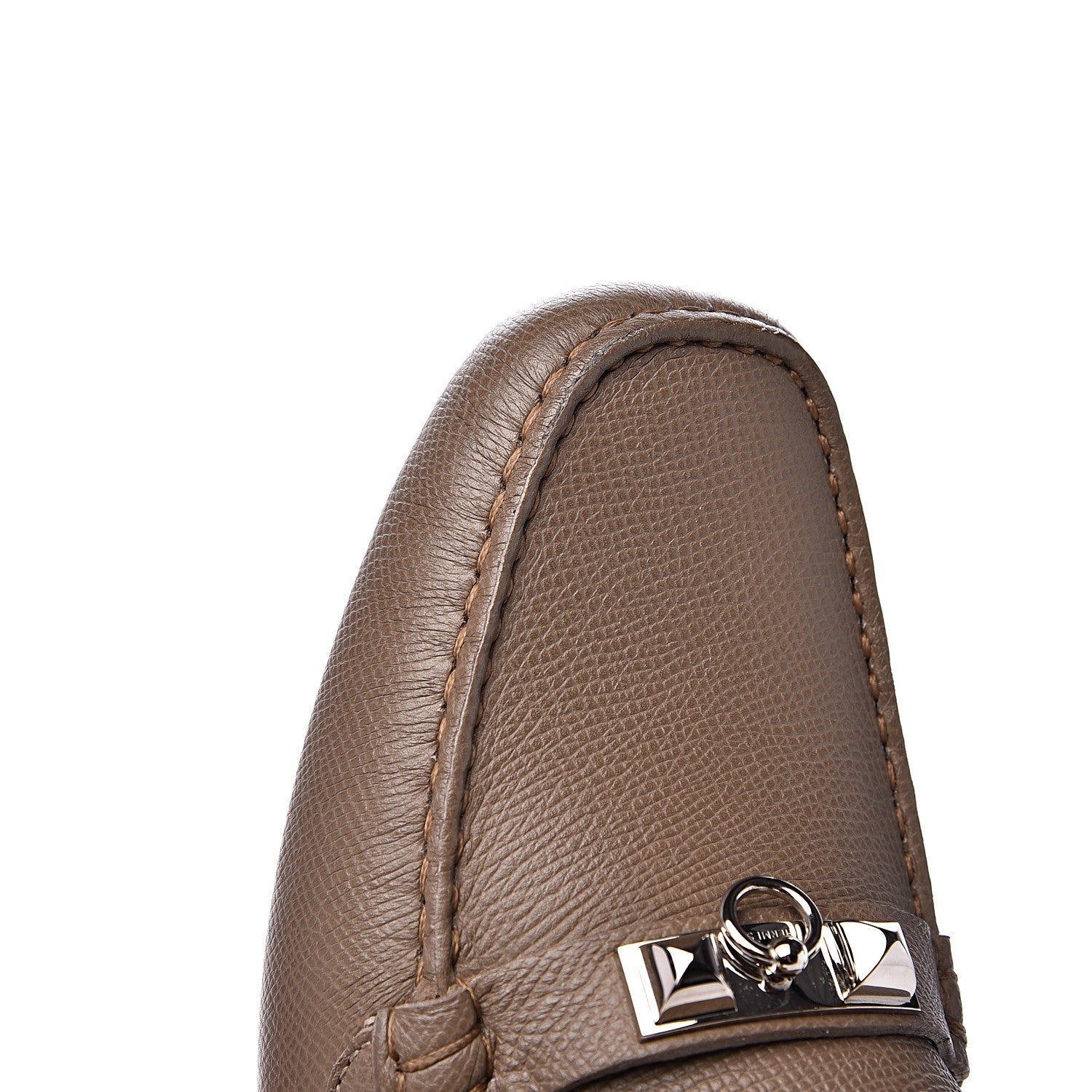 Hermes Epsom Womens Irving Loafer 38 Etoupe 10 of 12