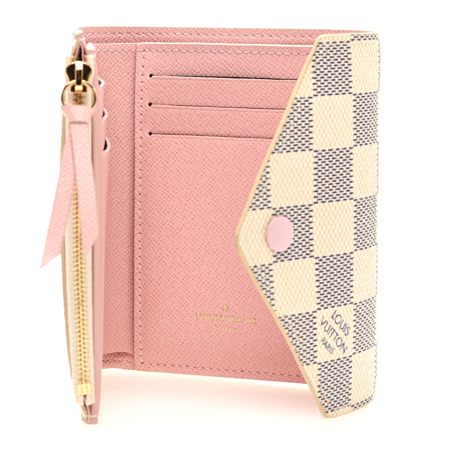 Damier Azur Victorine Wallet Rose Ballerine