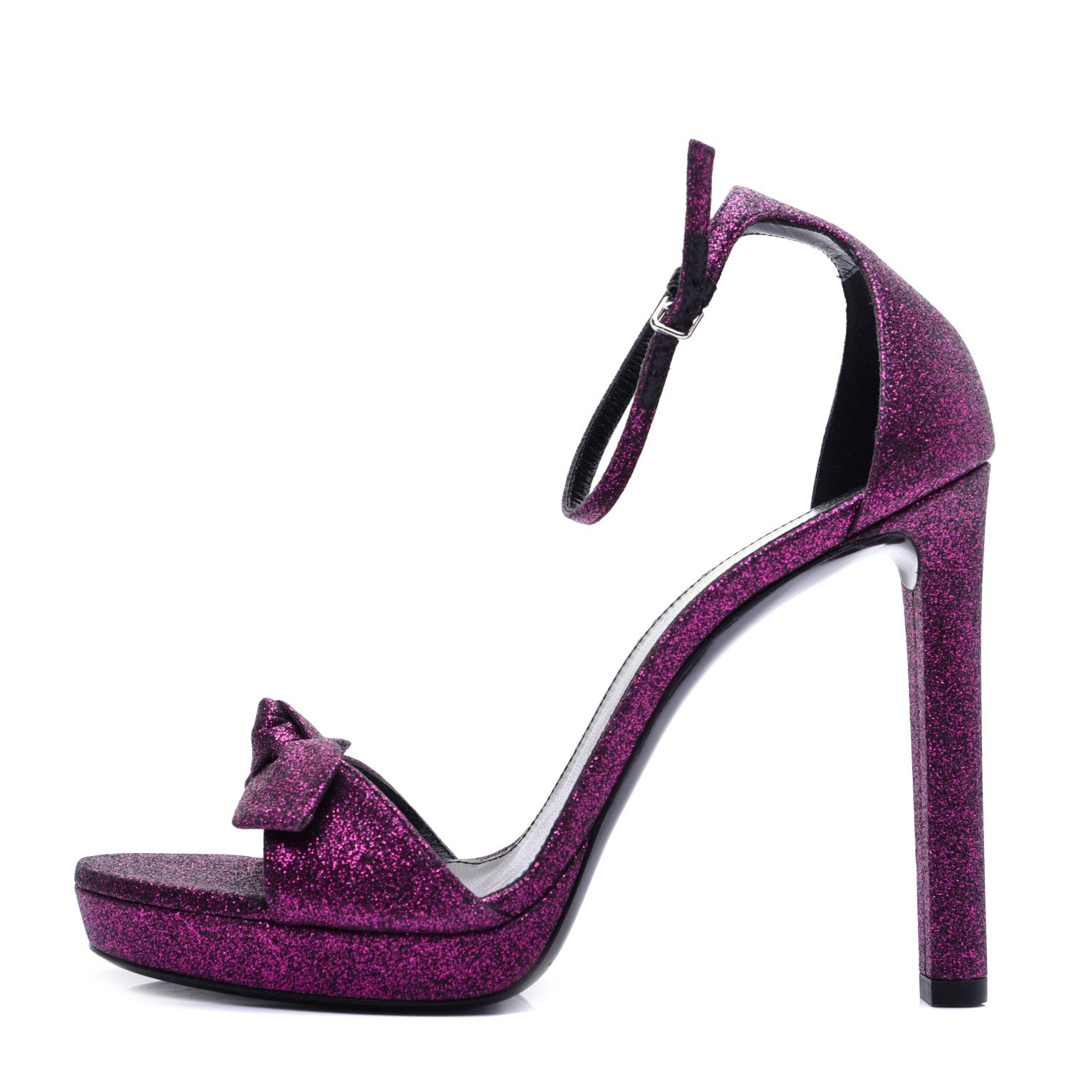 Saint Laurent Glitter Hall Platform Sandals 39.5 Purple 1 of 13