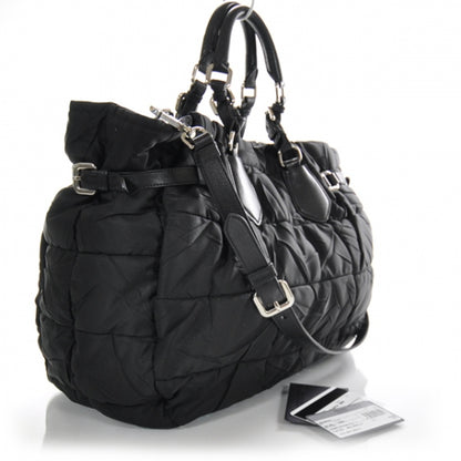 Prada Tessuto Nylon Quilted Tote Nero 2 of 10