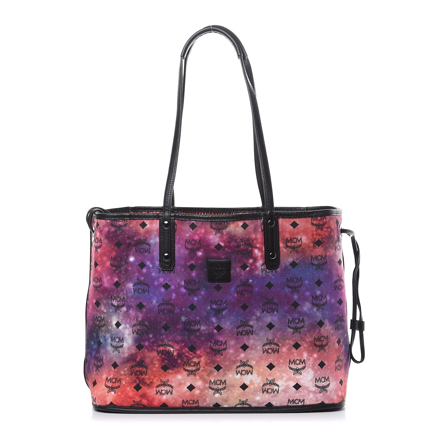 MCM Metallic Visetos Reversible Shopper Tote Scooter Red 3 of 16
