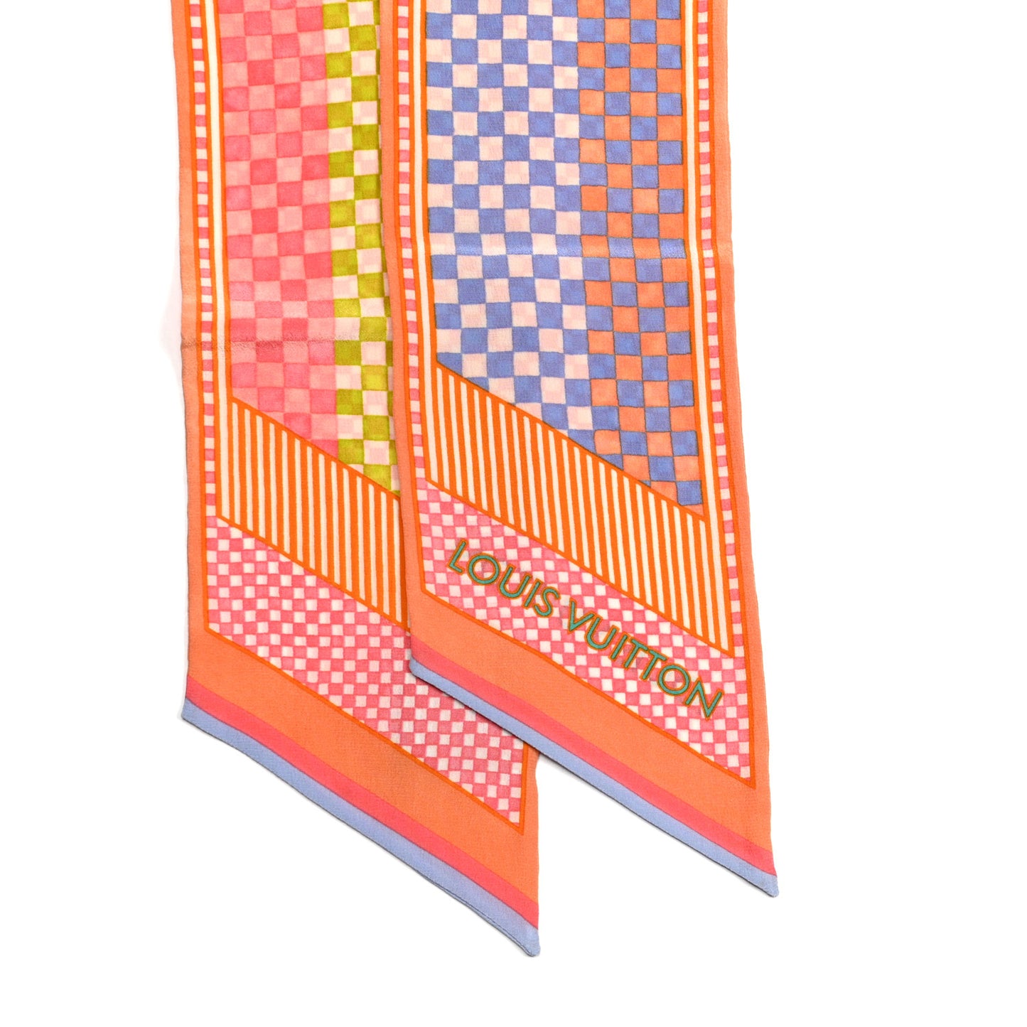 Silk Damier Aquarelle Bandeau Orange