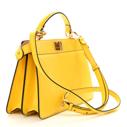 Fendi Vitello King Luxor Shiny Nappa Medium Peekaboo I SEE U East West Satchel Limone Light Rose 3 of 10