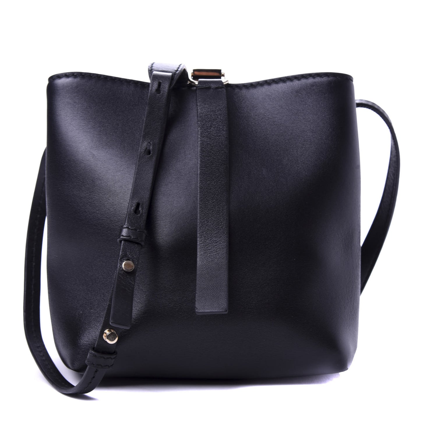 Smooth Calfskin Frame Shoulder Bag Black