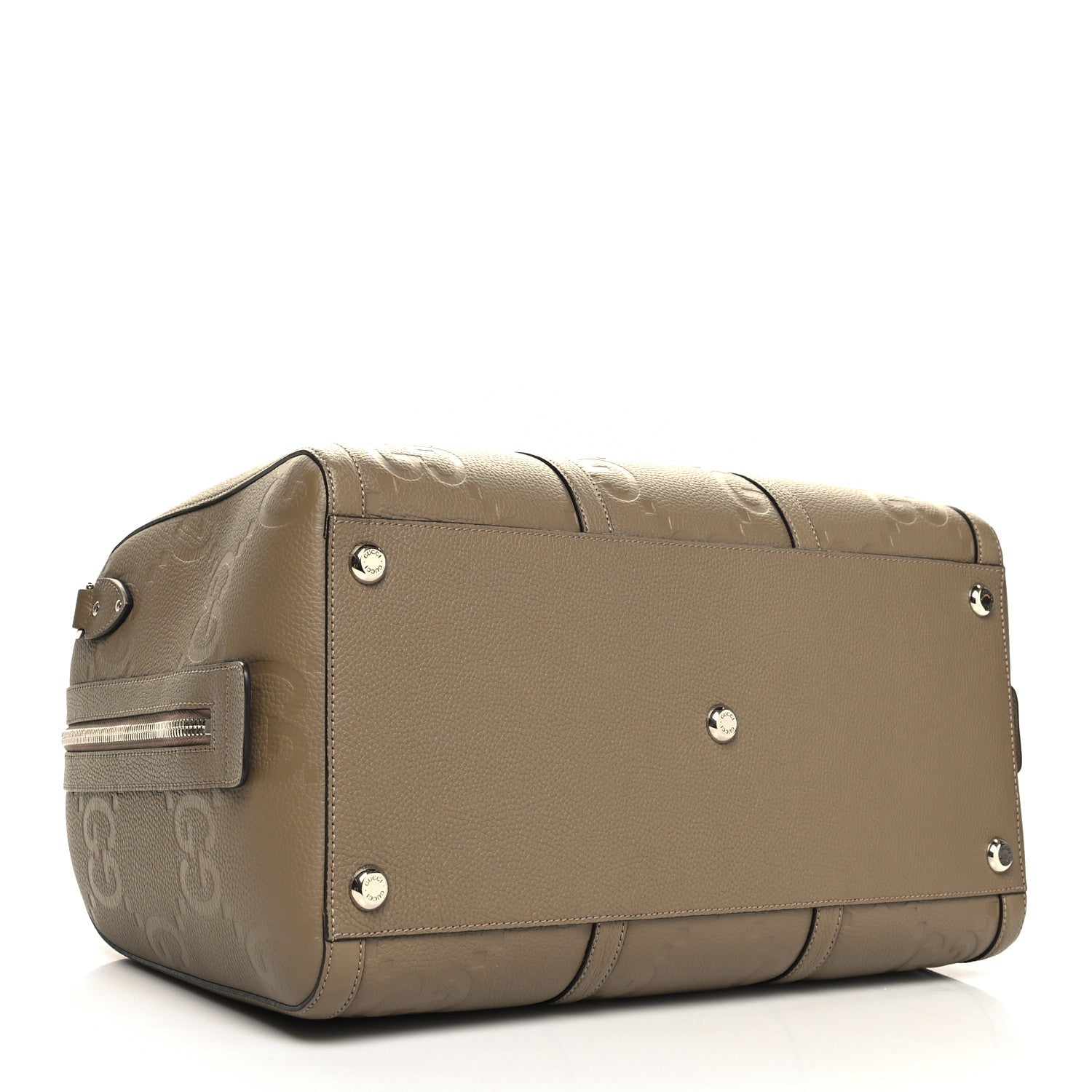 Gucci Piuma Calfskin Jumbo GG Embossed Large Duffle Bag Good Taupe 4 of 12