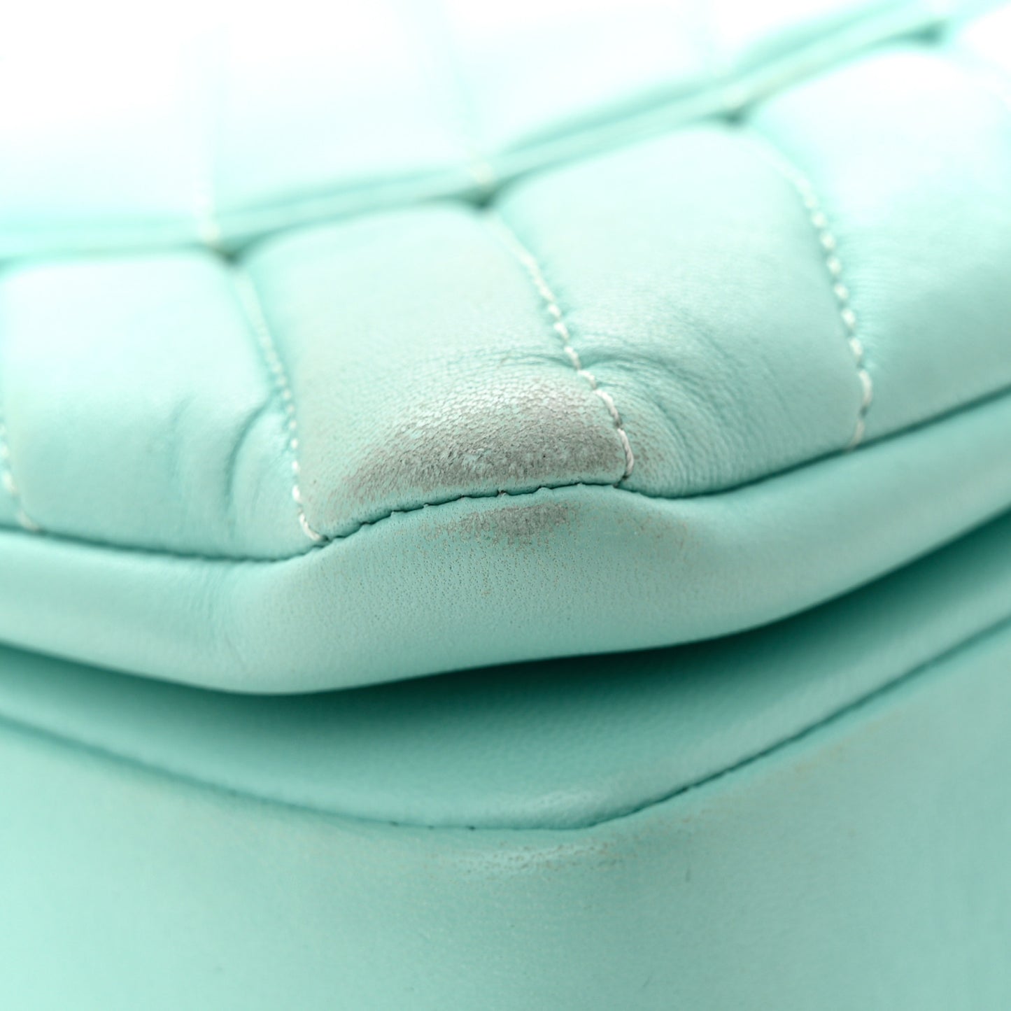 Lambskin Chevron Quilted Small Trendy CC Dual Handle Flap Bag Light Green