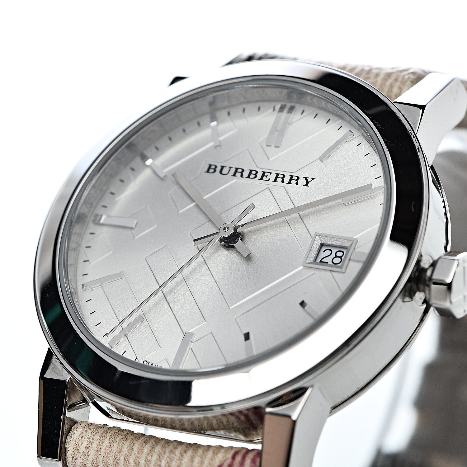 Burberry Stainless Steel Calfskin 34mm Heritage Nova Check Quartz Watch BU9113 8 of 9