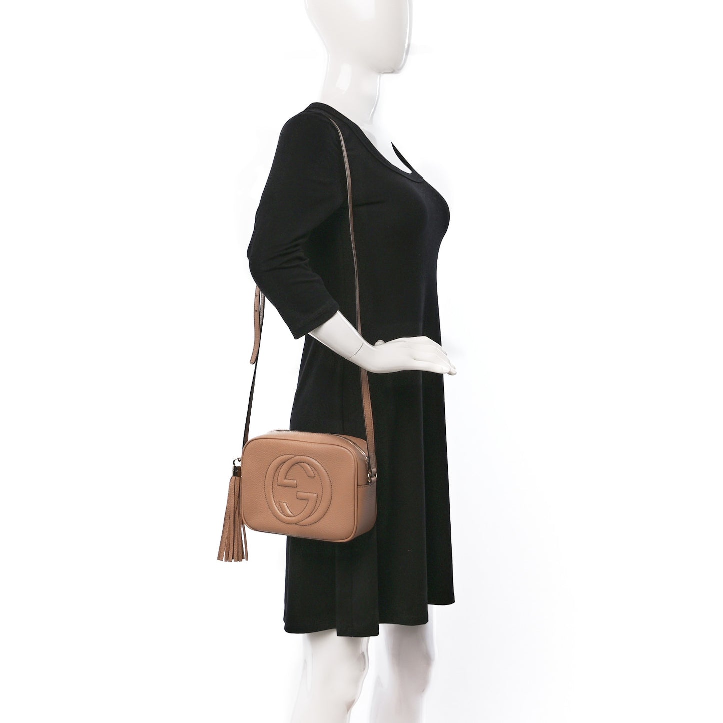 Pebbled Calfskin Small Soho Disco Bag Camelia