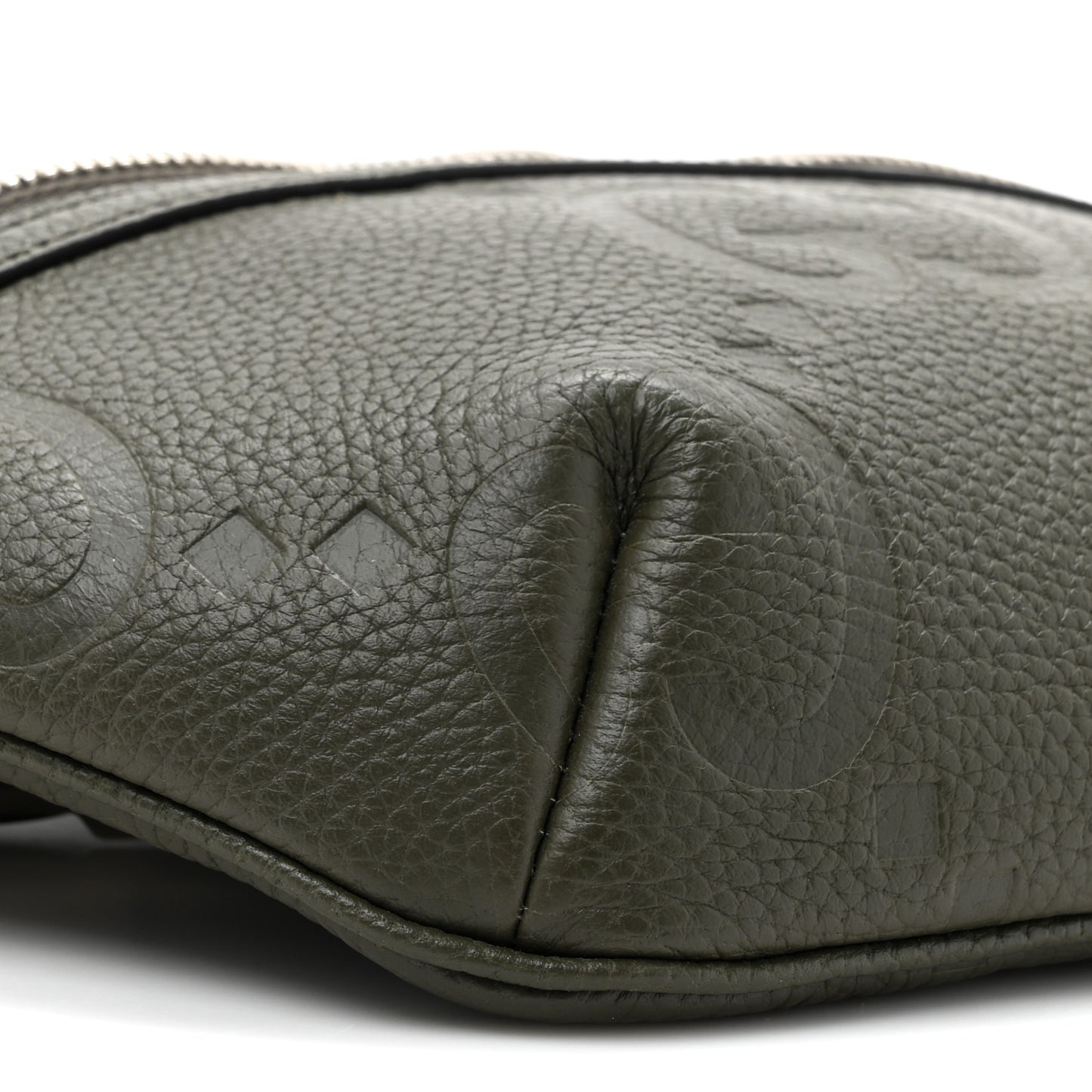 Piuma Calfskin Jumbo GG Embossed Small Belt Bag Dark Green