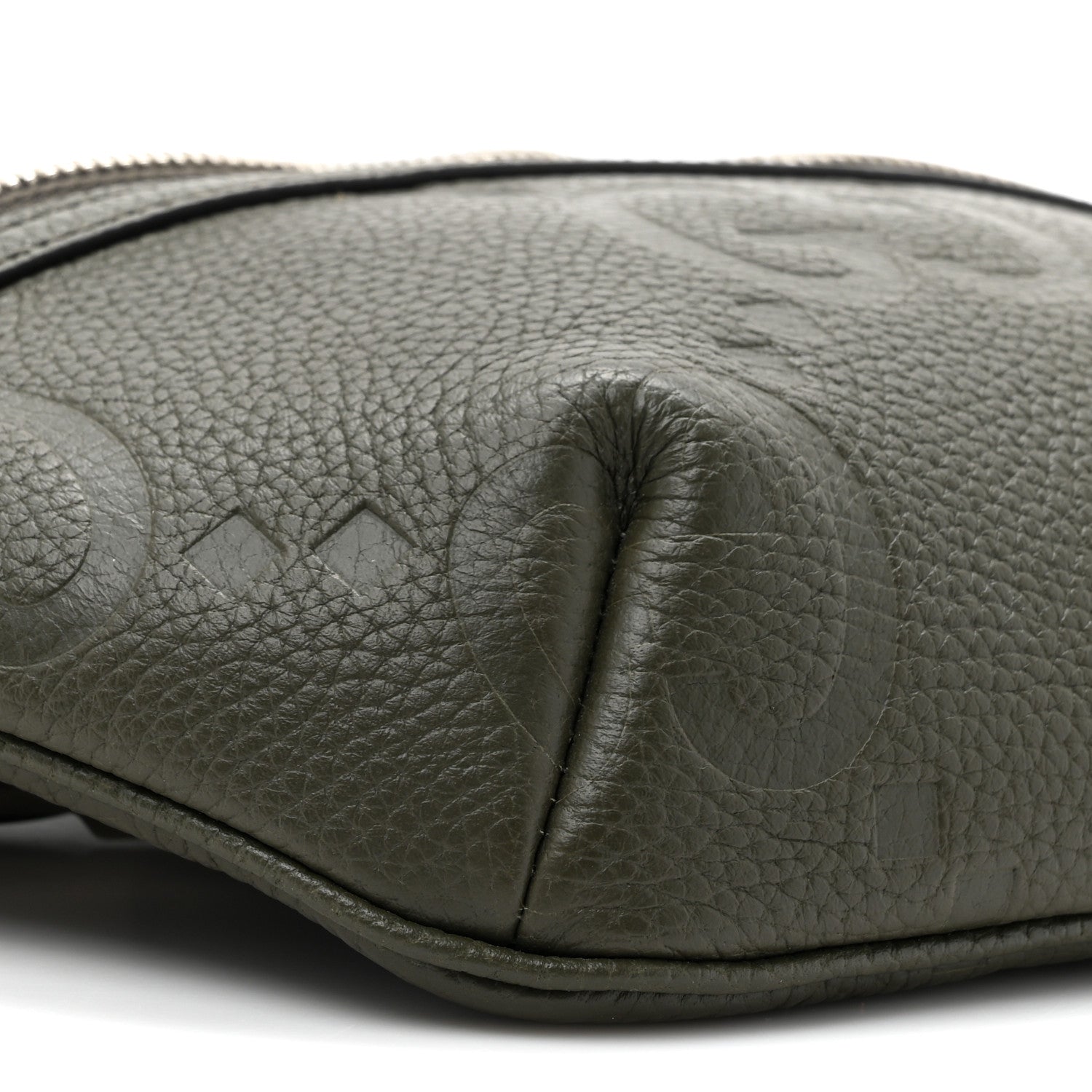 Gucci Piuma Calfskin Jumbo GG Embossed Small Belt Bag Dark Green 10 of 10