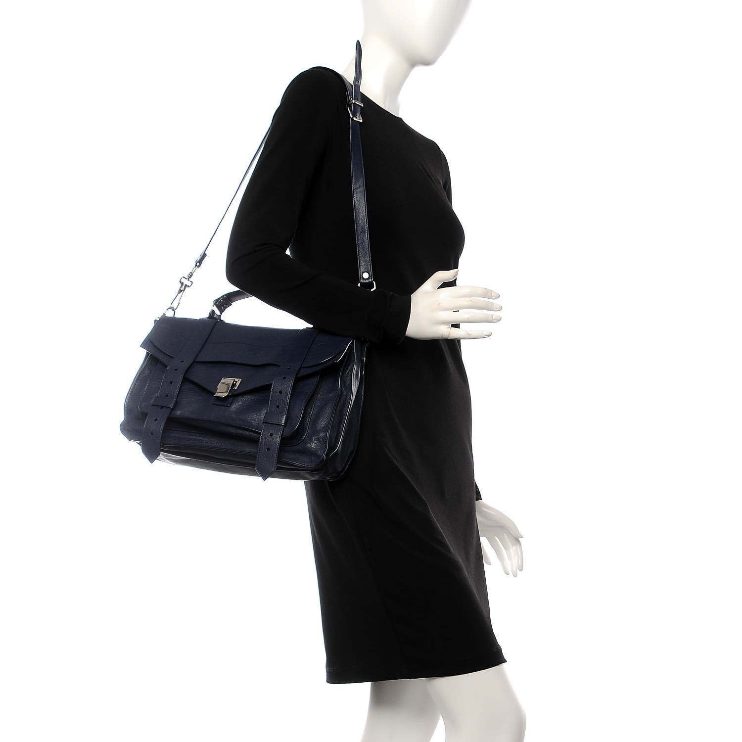 Proenza Schouler Lambskin Medium PS1 Satchel Indigo 3 of 13