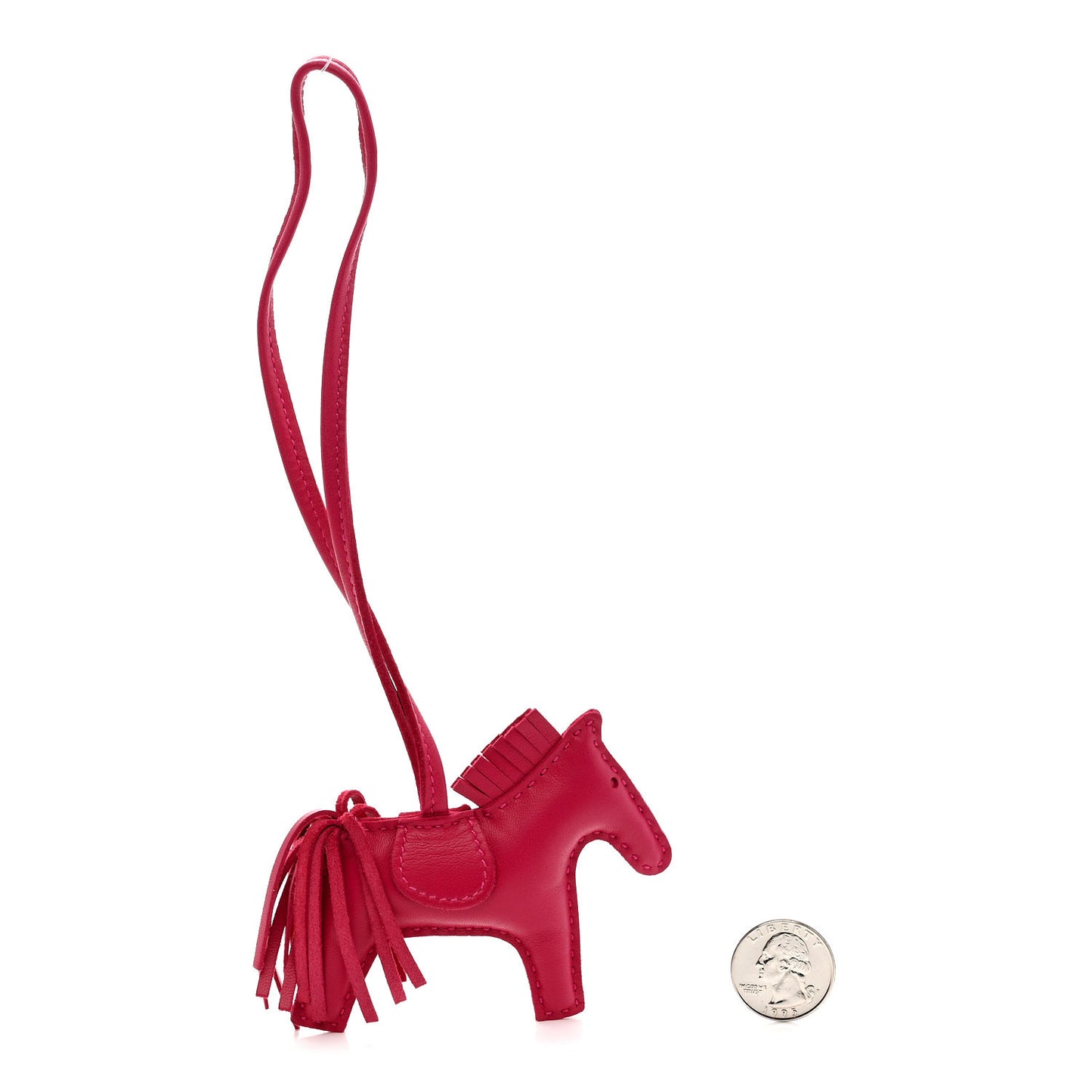 Milo Lambskin Grigri Rodeo Horse Bag Charm PM Rose Mexico
