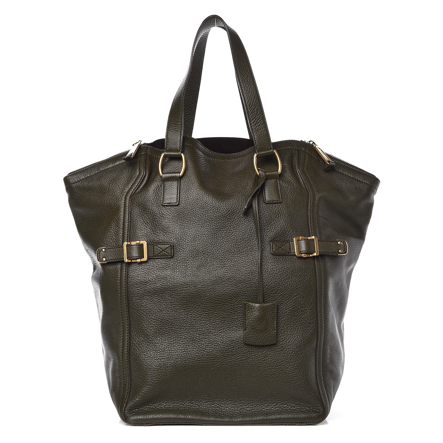 Saint Laurent Calfskin Large Downtown Tote Olive 1 of 11