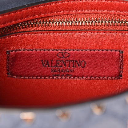 Valentino Garavani Suede Medium Rockstud Spike Shoulder Bag Blue 7 of 7