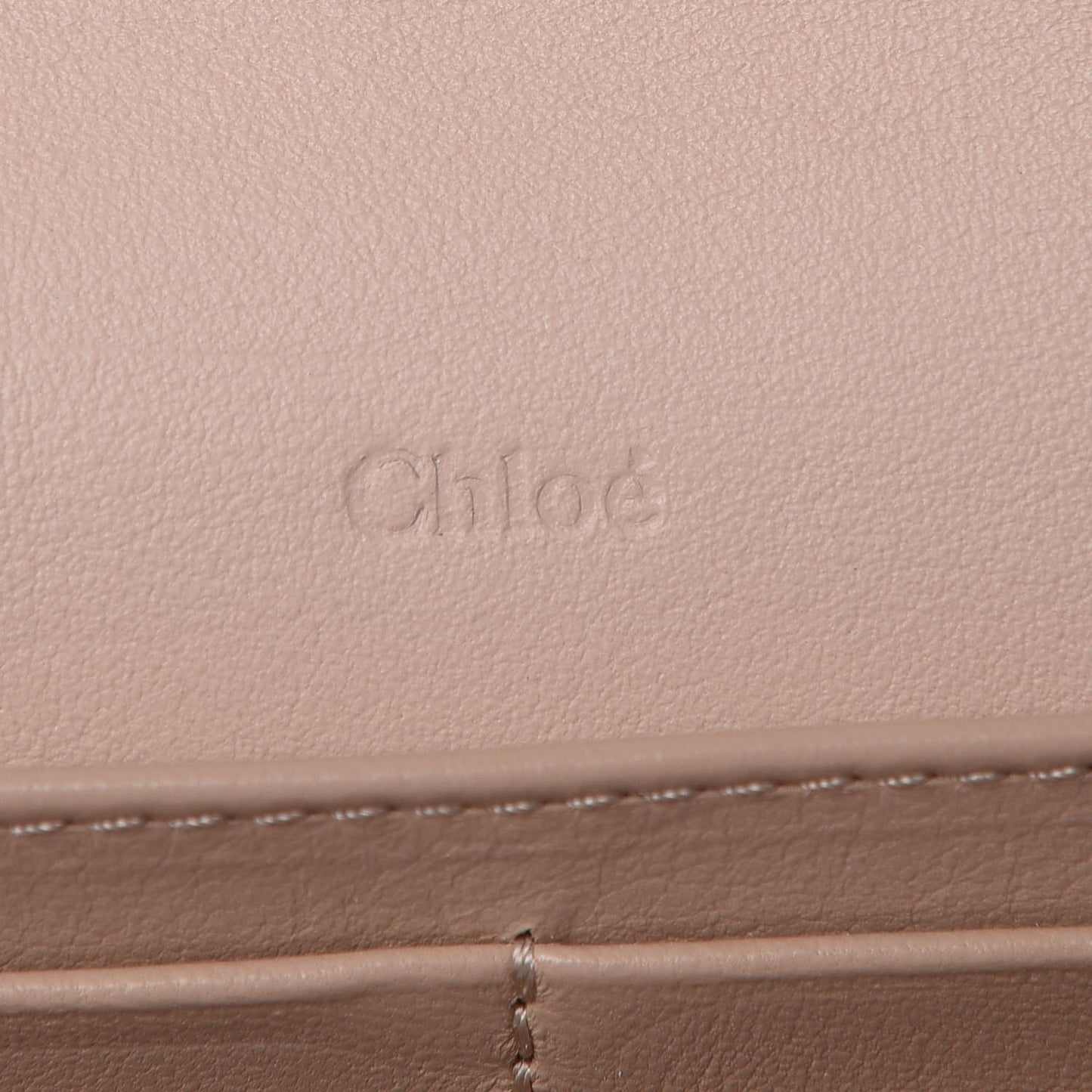 Calfskin Suede Circle C Long Wallet Cement Pink