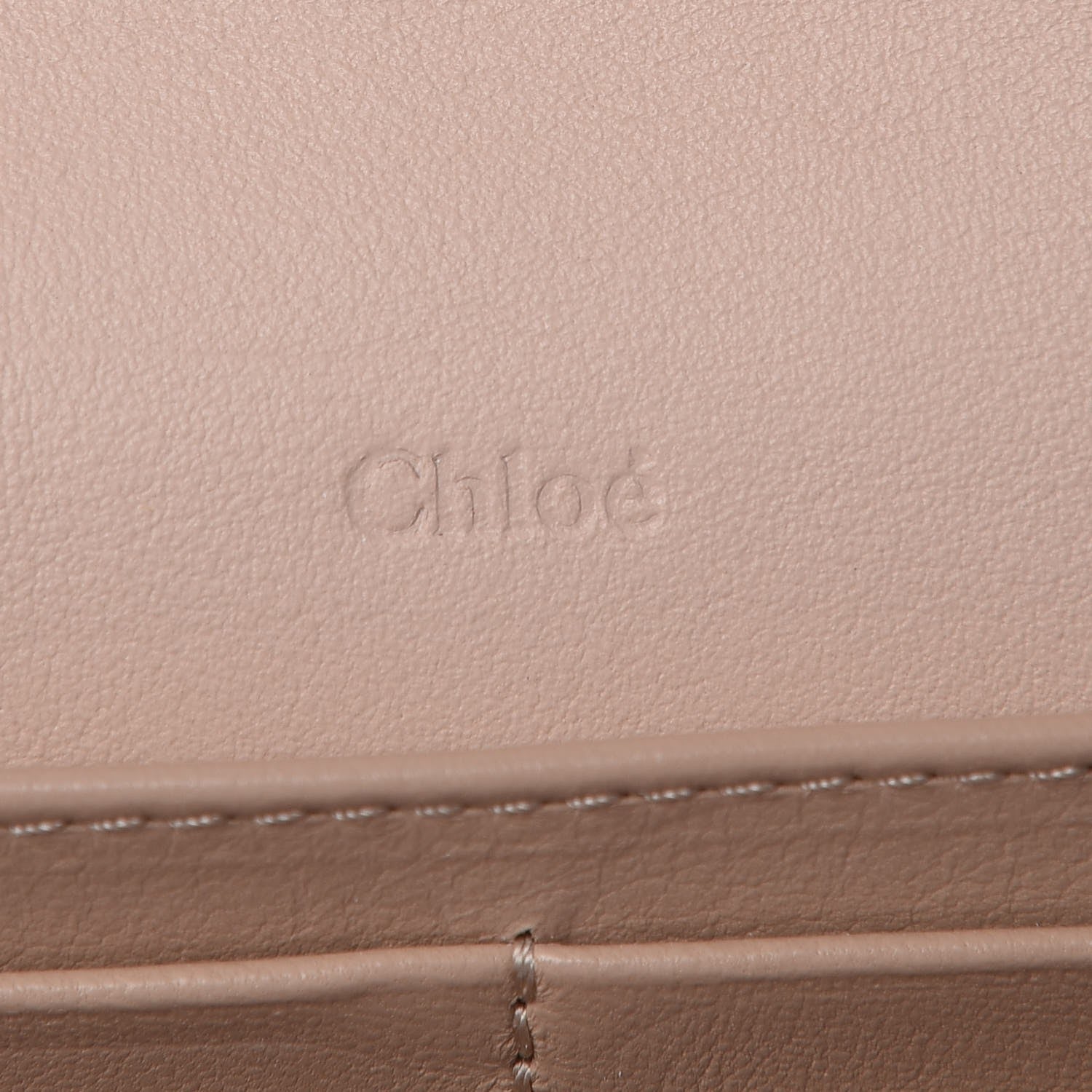 Chloe Calfskin Suede Circle C Long Wallet Cement Pink 6 of 10