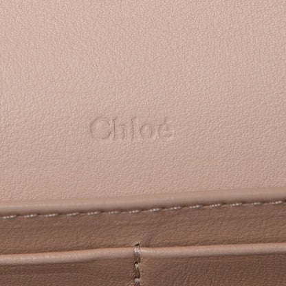 Chloe Calfskin Suede Circle C Long Wallet Cement Pink 6 of 10