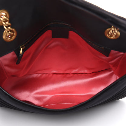 Gucci Velvet Matelasse Medium GG Marmont Shoulder Bag Black 5 of 11