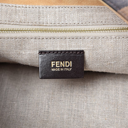 Fendi Pequin Cuoio Vegetale Medium Hobo Tobacco Rosso Black 6 of 10
