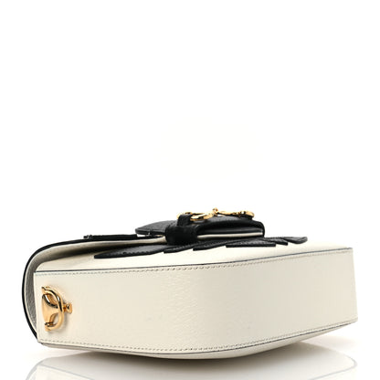 Gucci X ADIDAS Textured Dollar Calfskin Web Trefoil Mini Horsebit 1955 Shoulder Bag Off White Black Off White Black 4 of 10