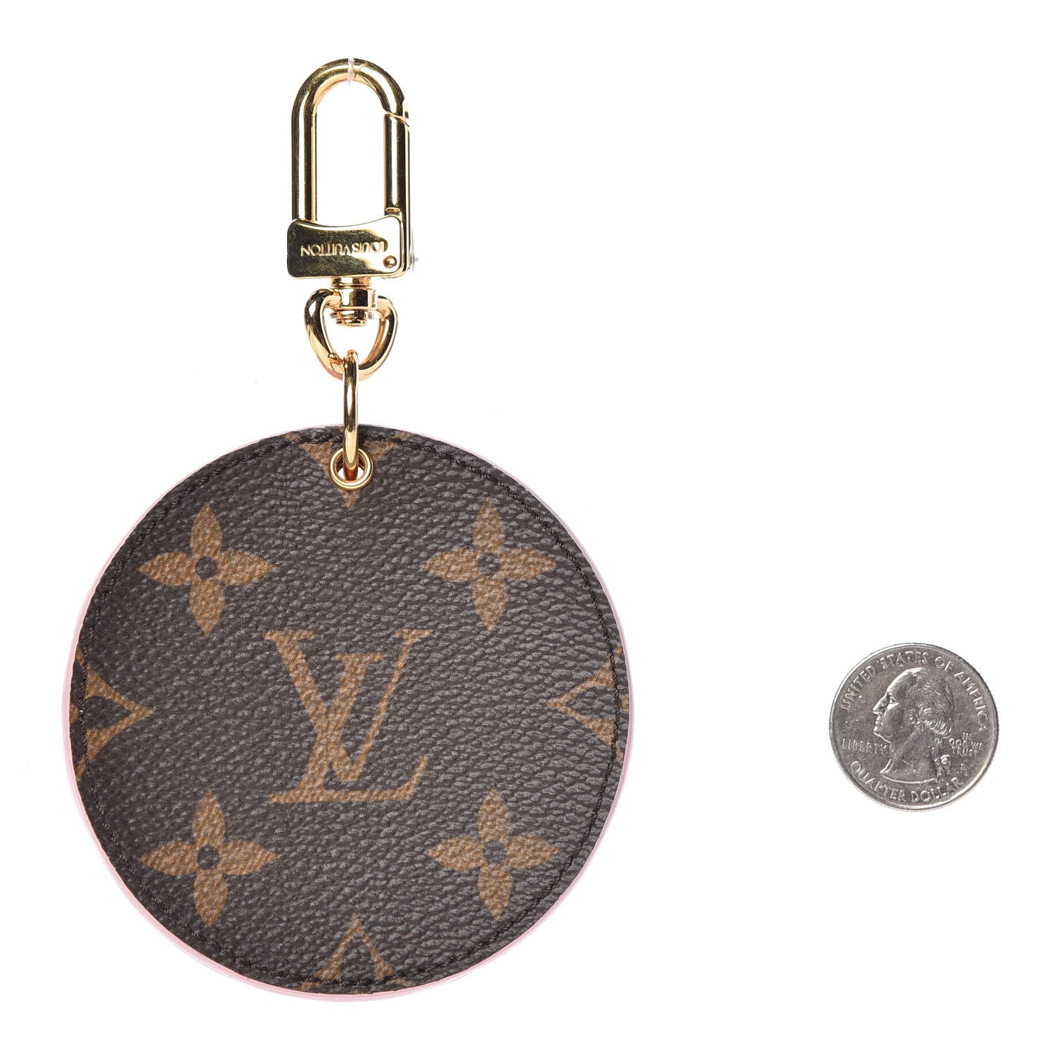 Louis Vuitton Monogram LV Mirror Bag Charm Key Holder Rose Ballerine 2 of 4