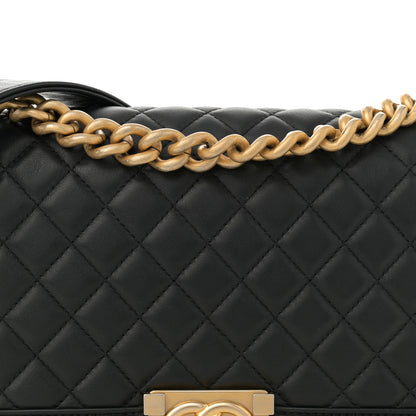 Chanel Lambskin Quilted Medium Boy Flap Black 8 of 12