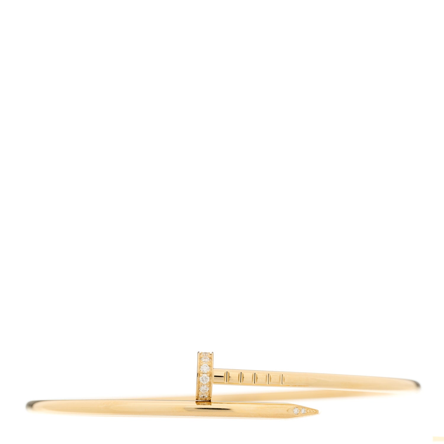 Cartier 18K Yellow Gold Diamond Small Juste Un Clou Bracelet 17 1 of 3