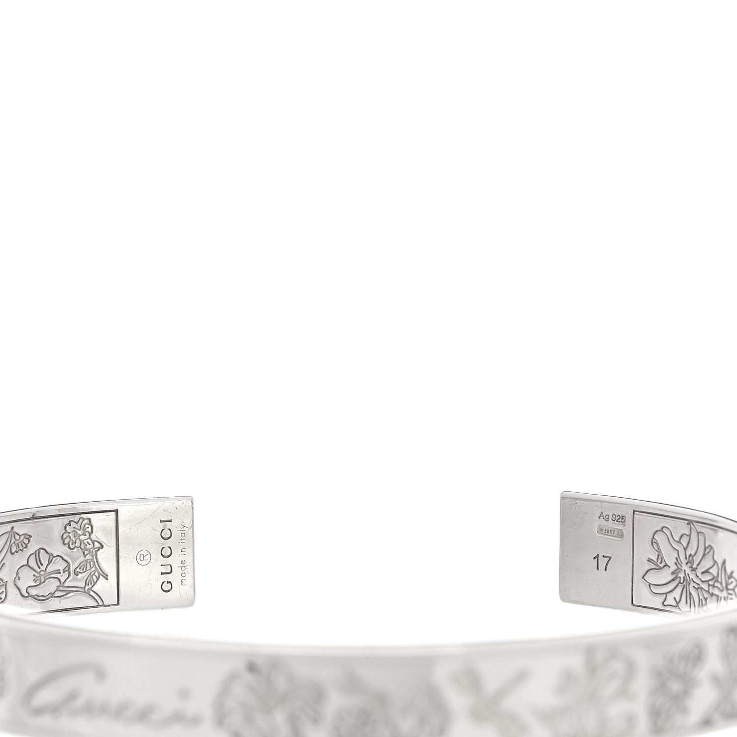 Gucci Sterling Silver Flora Cuff Bracelet 3 of 3
