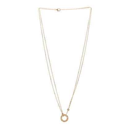 Cartier 18K Yellow Gold 2 Diamond LOVE Necklace 3 of 5