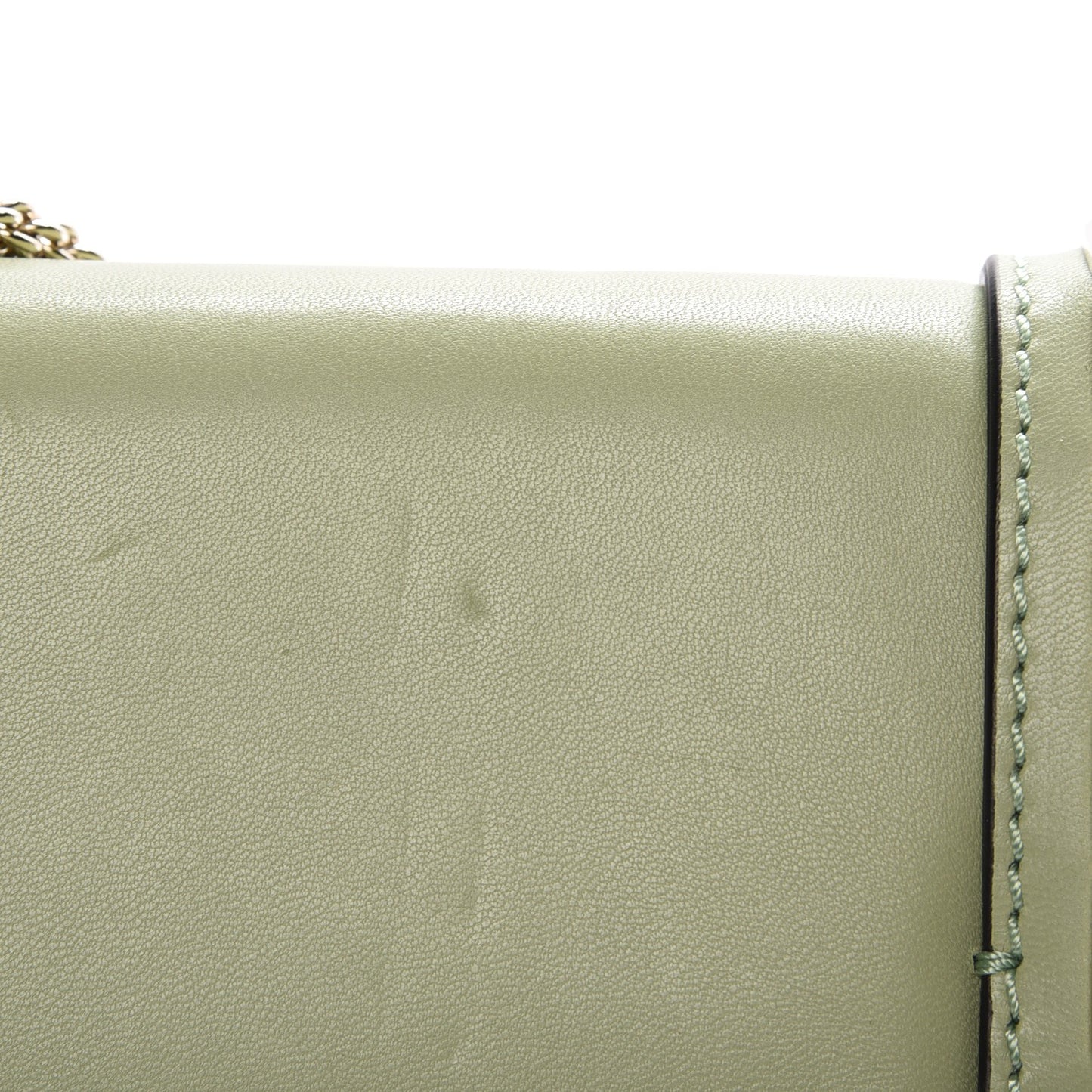 Vitello Large Glam Lock Rockstud Flap Light Green