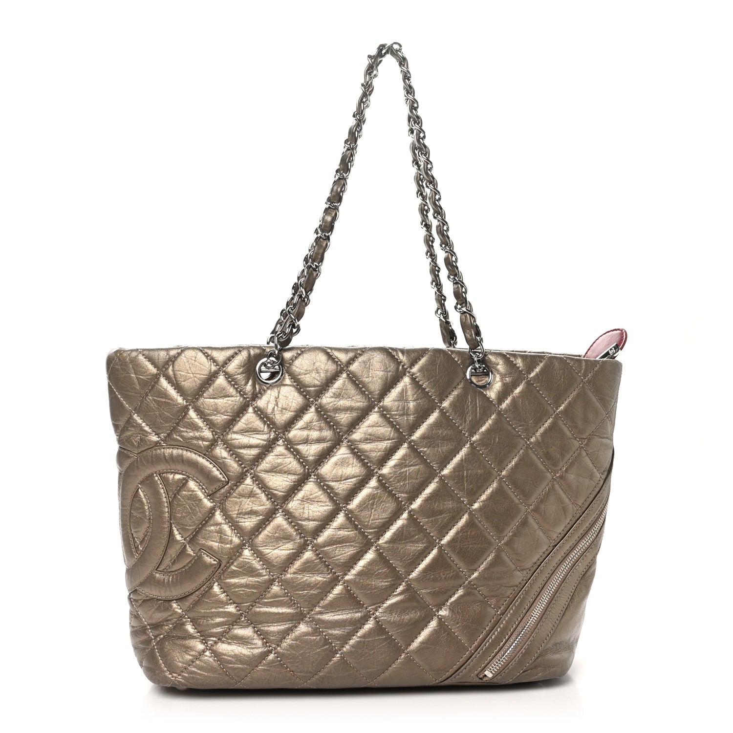 Chanel Metallic Aged Calfskin Quilted Large Cotton Club Tote Bronze 1 of 10