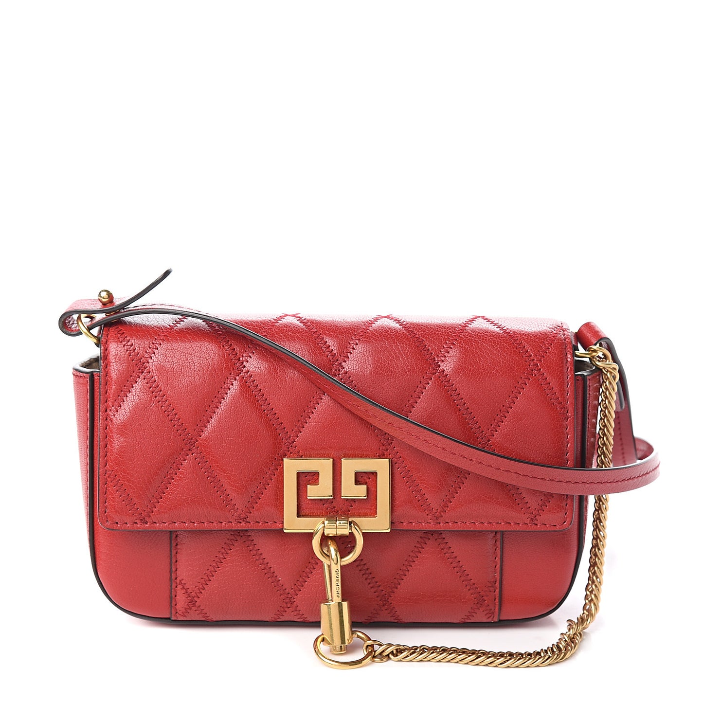 Goatskin Quilted GV3 Mini Pocket Convertible Bag Vermillon