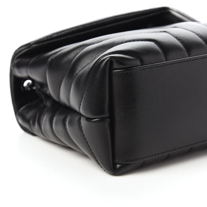 Saint Laurent Calfskin Y Quilted Monogram Small Loulou Chain Satchel Black 6 of 9