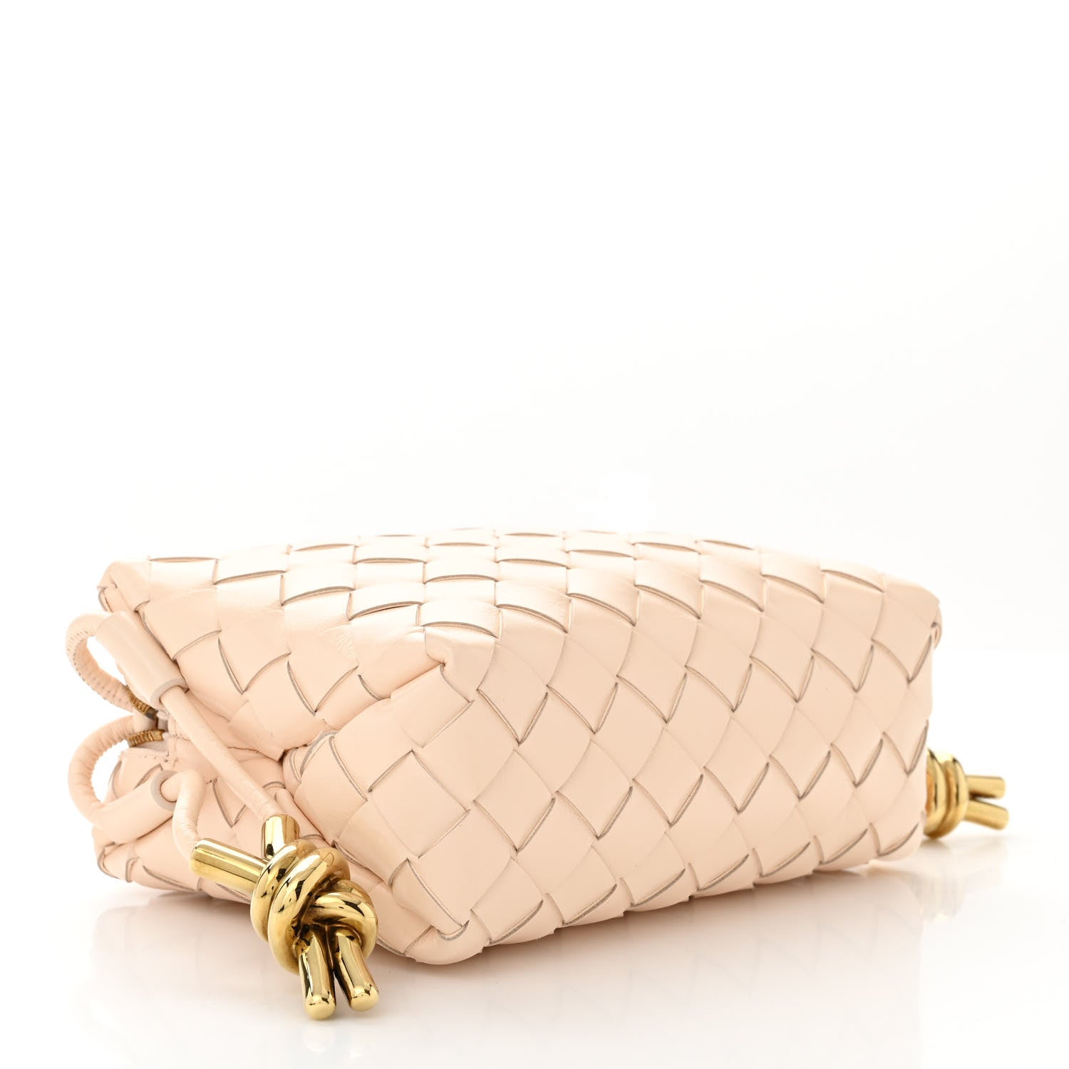 Bottega Veneta Patent Nappa Intrecciato Metallic Knot Mini Loop Camera Bag Macaroon 4 of 9