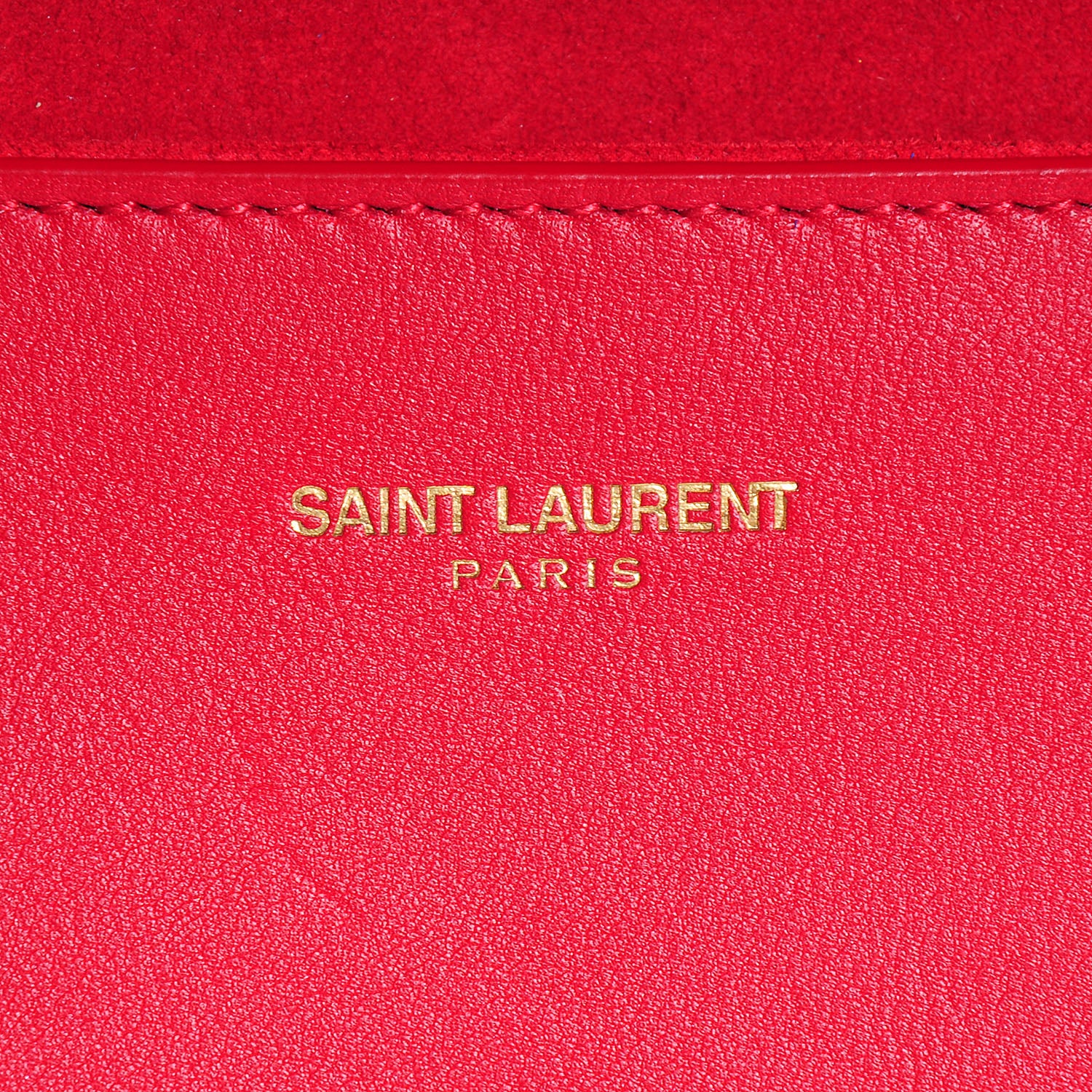 Saint Laurent Calfskin Classic Y Clutch Red 6 of 8