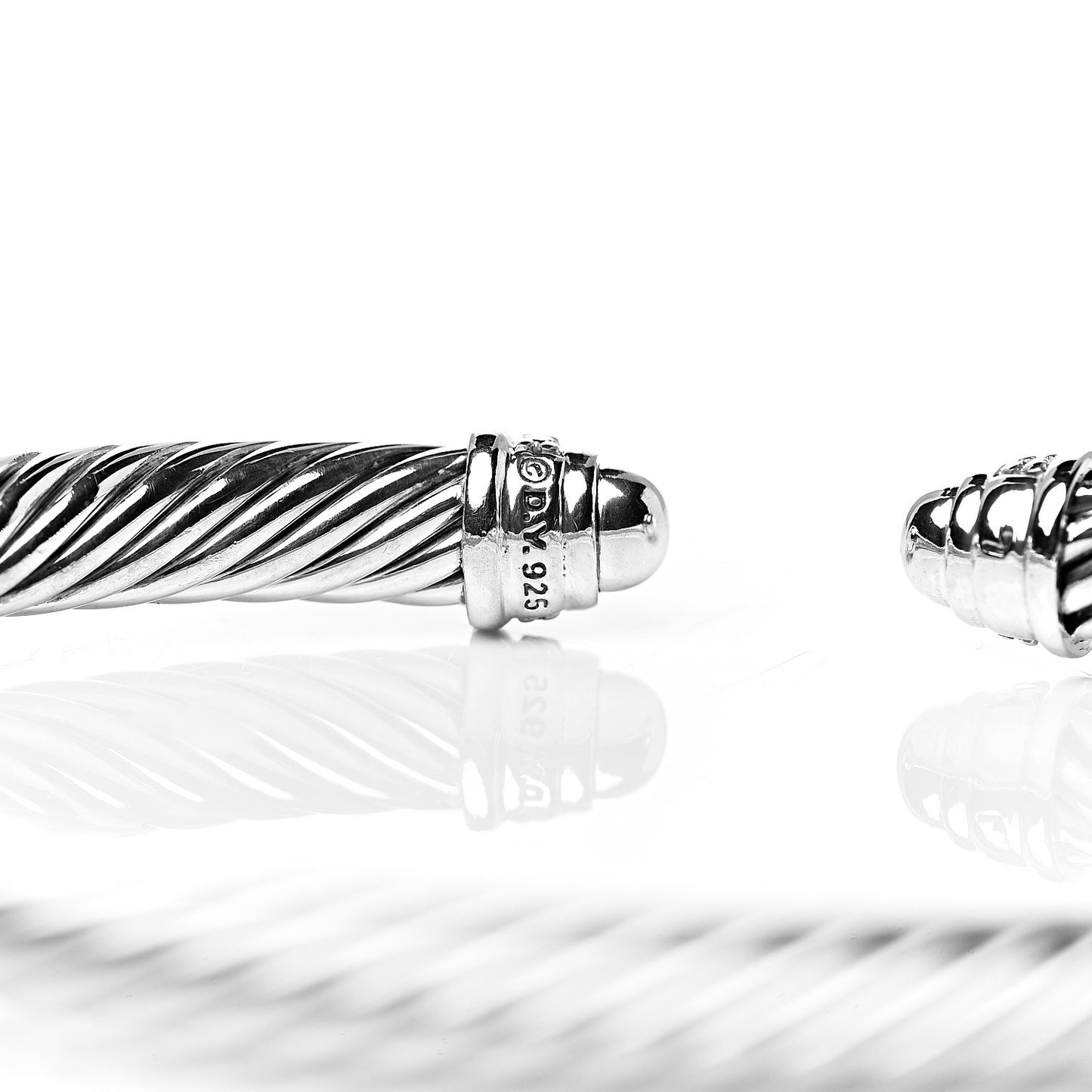 Sterling Silver Diamond 5mm Cable Classics Bracelet