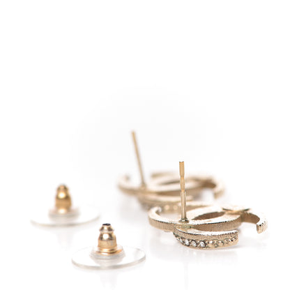 Chanel Crystal CC Moon Earrings Gold 3 of 7