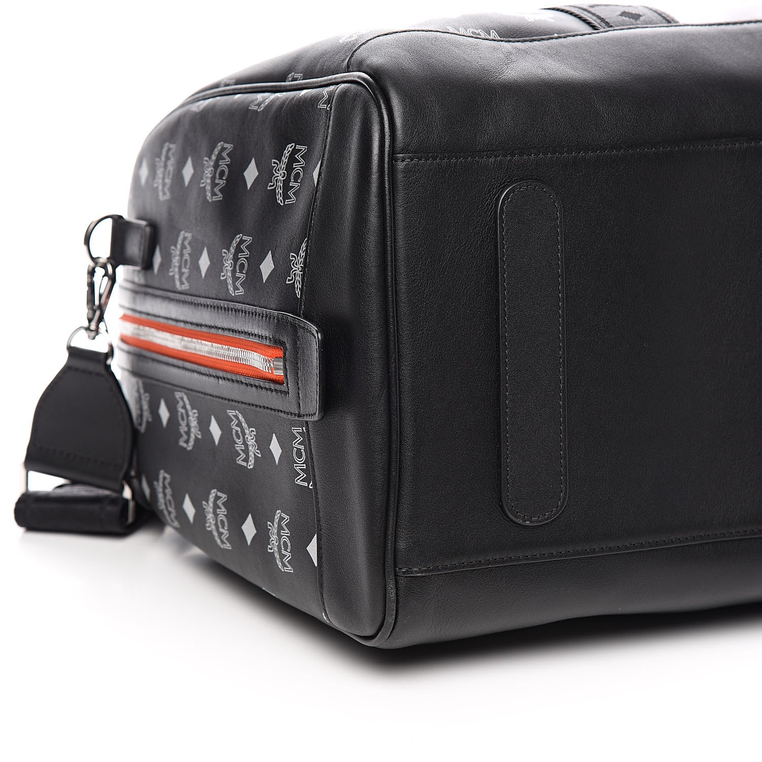 MCM Visetos Reflective Nylon Traveler Weekender Bag Black 9 of 11